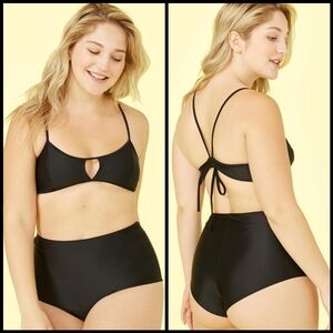 EUC Summersalt The Classic High Rise Bikini Bottom in Black